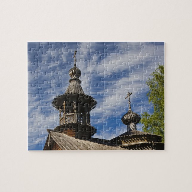 Puzzle iglesia ortodoxa rusa de madera tradicional (Horizontal)