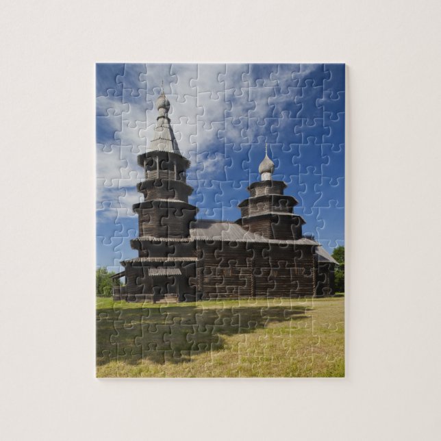 Puzzle Iglesia ortodoxa rusa de madera tradicional (Vertical)