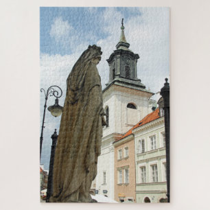 Puzzle Iglesia y estatua de Varsovia, Polonia 1014-pc