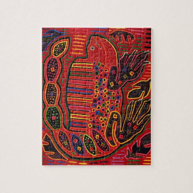 Puzzle Iguana Mola India Kuna (Vertical)