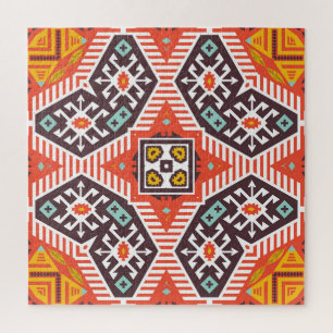 Puzzle Ikat Aztec: Textura de rayas étnicas