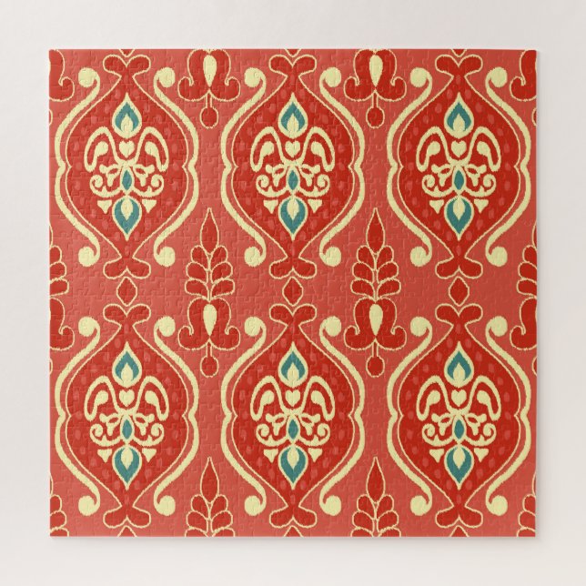 Puzzle Ikat casero: Tejido de Boho étnico (Vertical)