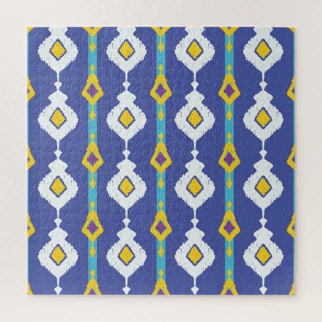 Puzzle Ikat, un patrón étnico impecable. (Vertical)