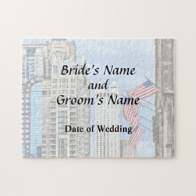 Puzzle IL - Banderas a lo largo de la avenida Chicago de (Horizontal)