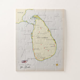 Puzzle Illustrated map of Sri Lanka