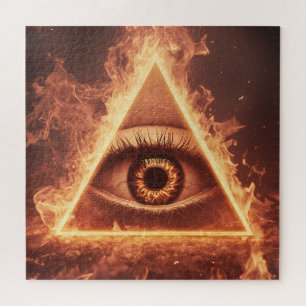 Puzzle Iluminación de pirámide ocular masónica en símbolo