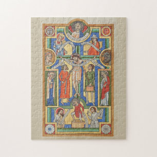 Puzzle Iluminación medieval crucificada de Jesús