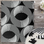 Puzzle Ilusión de Domino geométrica en blanco y negro<br><div class="desc">Rompecabezas blanco y negro. El puzzle tiene un fondo negro sólido con un dominó geométrico blanco,  diseño de ilusión óptica. Inusual y difícil - perfecto si estás buscando uno de los más duros estilos de diseño de rompecabezas.</div>