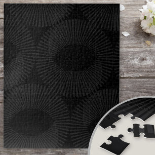 Puzzle Ilusión de dominó geométrico negro y gris sólido