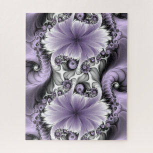 Puzzle Ilusión de Lila Arte Floral Abstracto Fractal Fant