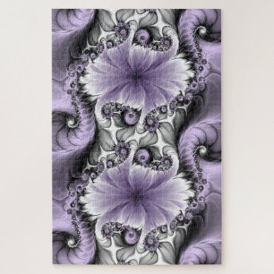 Puzzle Ilusión de Lila Arte Floral Abstracto Fractal Fant