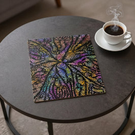 Puzzle Ilusión óptica de arcoíris psicodélico con líneas 