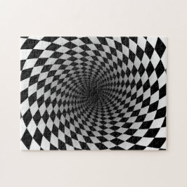 Puzzle Ilusión óptica de vórtice negro y blanco controlad