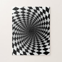 Puzzle Ilusión óptica de vórtice negro y blanco controlad