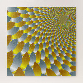 Puzzle Ilusión óptica metálica de plata dorada 3-D