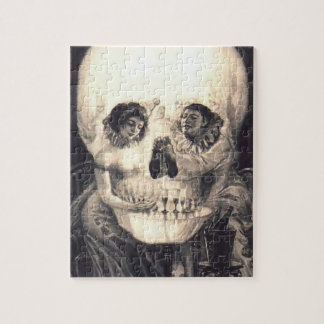 Puzzle Ilusión óptica retra del amor del cráneo