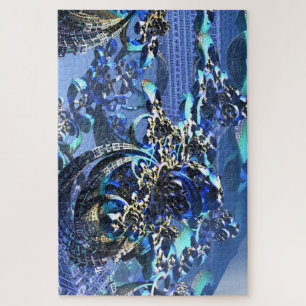 Puzzle ilustracion 3D de un fractal complejo