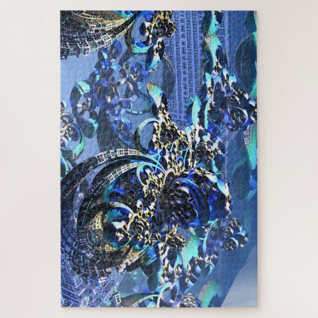 Puzzle ilustracion 3D de un fractal complejo (Vertical)