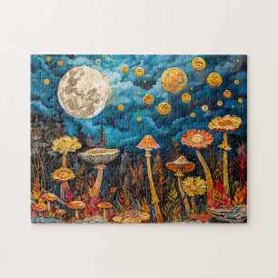 Puzzle Ilustración abstracta en acuarela de luna llena so