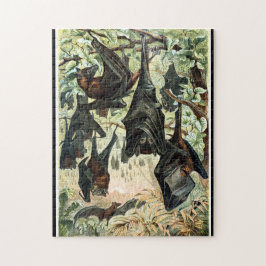 Puzzle Ilustracion acadamia de zorro volador vintage