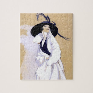 Puzzle Ilustración Art Déco de Dudovich “Mujer con un abr
