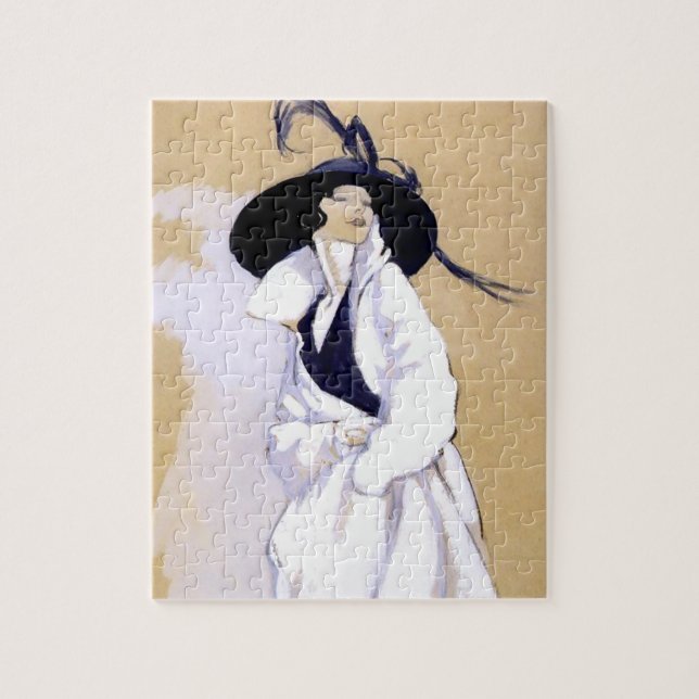 Puzzle Ilustración Art Déco de Dudovich “Mujer con un abr (Vertical)