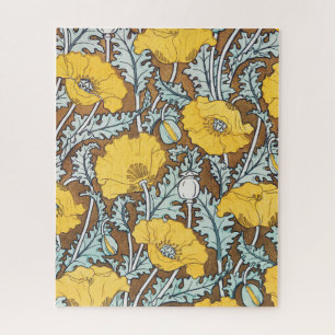 Puzzle Ilustración Art Nouveau de Amapola Flor Amarilla