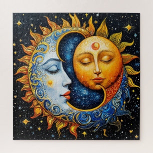 Puzzle Ilustración Artística del Sol y la Luna