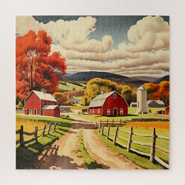 Puzzle Ilustracion Autumn Homestead (Vertical)