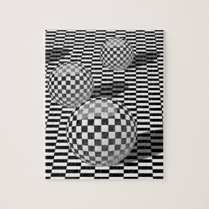Puzzle Ilustracion blanco y negro con las bolas en un