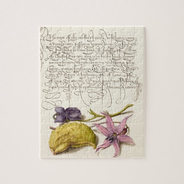 Puzzle Ilustracion botánico de caligrafía antigua vintage (Vertical)