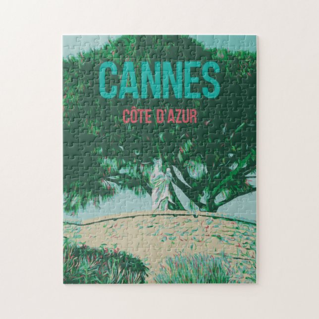 Puzzle Ilustracion Cannes Côte d'Azur Le Suquet Francia (Vertical)