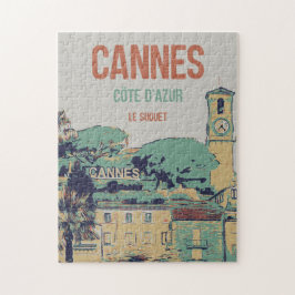 Puzzle Ilustracion Cannes Côte d'Azur Le Suquet Francia