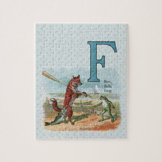 Puzzle Ilustración caprichosa de playa con zorro y rana v (Vertical)