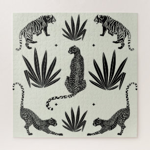 Puzzle Ilustracion Cheetah minimalista Vintage