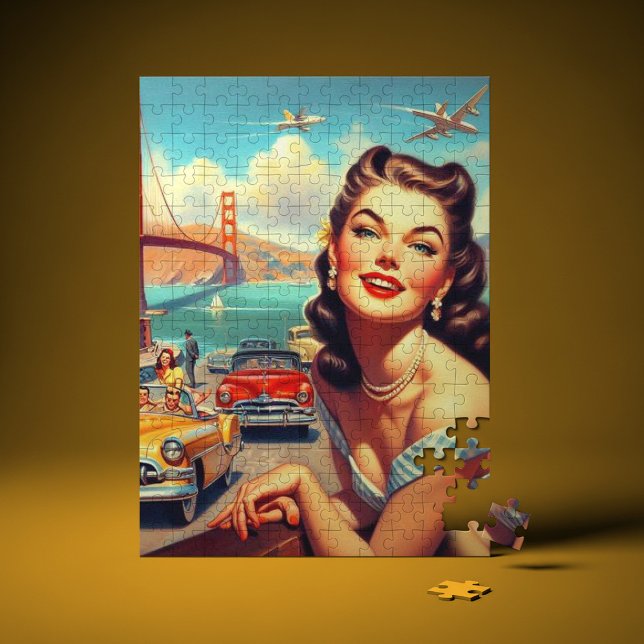 Puzzle Ilustracion Chica Vintage San Francisco (Subido por el creador)