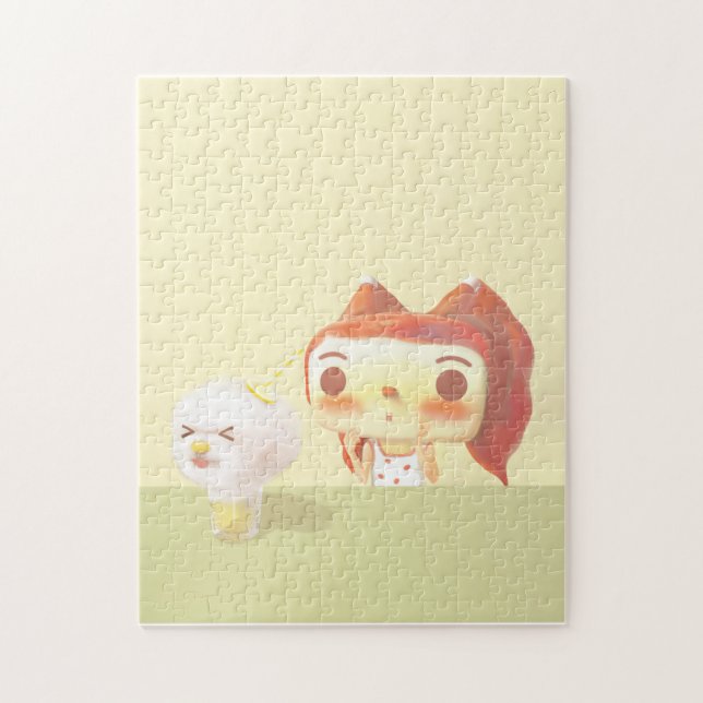Puzzle Ilustracion chica y porcino Soda (Vertical)