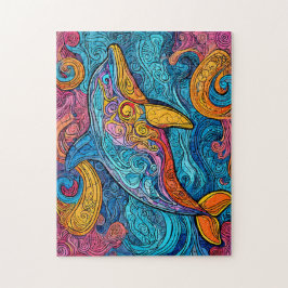 Puzzle Ilustracion colorido de un delfín.