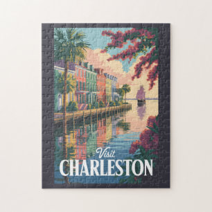 Puzzle Ilustracion costero de Charleston South Carolina