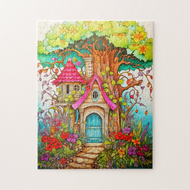 Puzzle Ilustracion Creative Magnífico Mushroom Treehouse (Vertical)