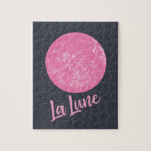 Puzzle Ilustracion cutáneo rosa lunar francés La lune azu