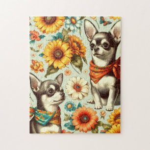 Puzzle Ilustracion Cute Retro Chihuahua