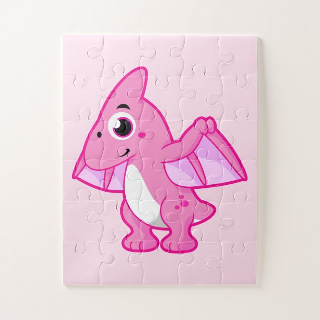 Puzzle Ilustracion Cuto De Un Pterodáctilo. (Vertical)