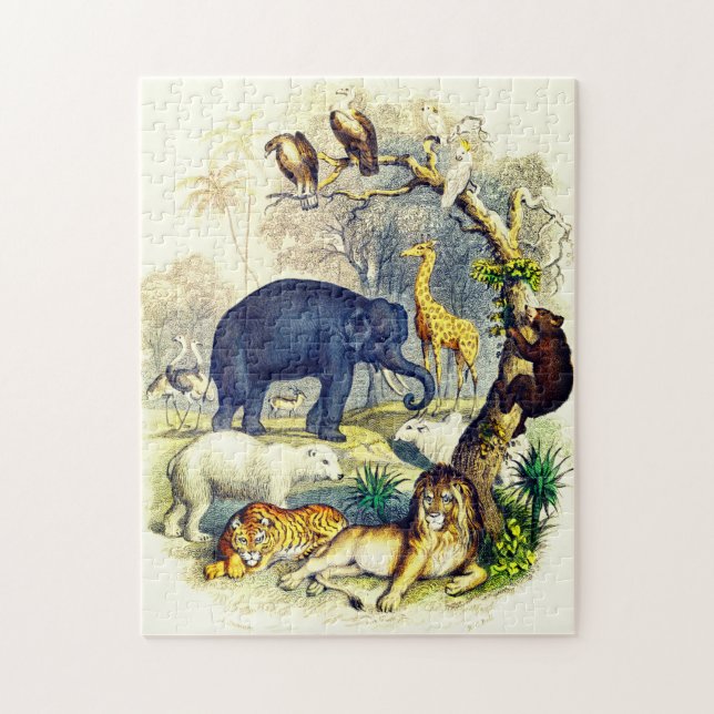 Puzzle Ilustracion de animales de época por Oliver Goldsm (Vertical)