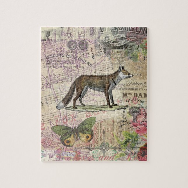 Puzzle Ilustracion de animales de la vida silvestre Fox (Vertical)