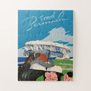 Puzzle Ilustración de arte de viajes en las Bermudas anti