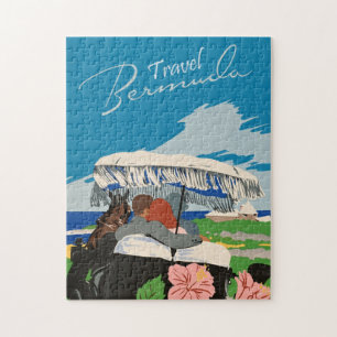 Puzzle Ilustración de arte de viajes en las Bermudas anti