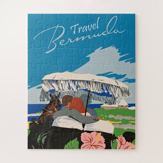 Puzzle Ilustración de arte de viajes en las Bermudas anti (Vertical)