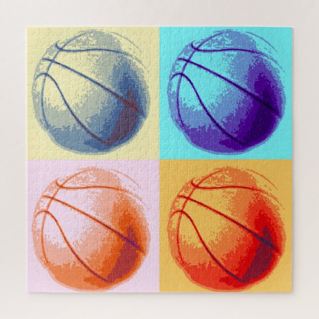 Puzzle Ilustracion de baloncesto pintura Pop Art Sports (Vertical)