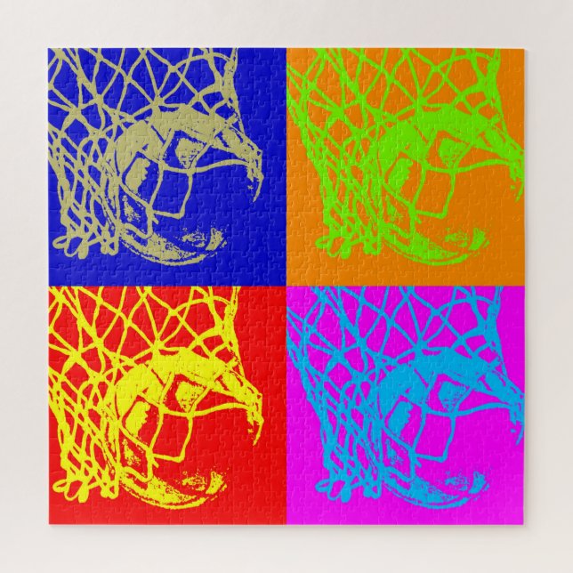 Puzzle Ilustracion de baloncesto Pintura Pop Art Sports (Vertical)